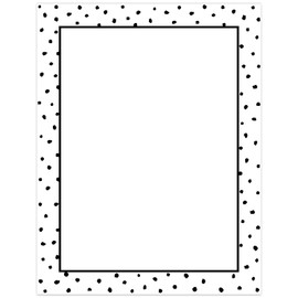 FYSUIMU 80 Sheets Black Polka Dot Stationery Paper Letterhead Letter Writing Paper Single-Sided Computer Printer Paper for Note Greeting Card Invitation Office Printing, 8.5 x 11 In