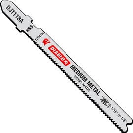 Diablo High Speed Steel Jig Saw Blades for Medium Metal - T-Shank, 3-5/8" Length, High Speed Steel Tooth Design, 17/24 TPI, 5-Pack - DJT118A5