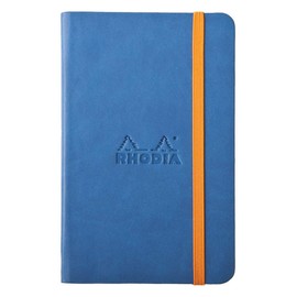 Rhodia Rhodiarama Book 118648C A6 Notebook with Elastic Band, Lined, 96 Sheets, Pack of 1, Sapphire Blue