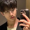 88flix Clear Megane, Blue Light Cut, Non-Degree, Square, Borderless, Rimless,