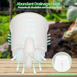 BEIUEN 8 Packs Orchid Pot,6 Inch Self Watering Pots Set,Self Watering Planter,White Self Watering Pots for Indoor Plants