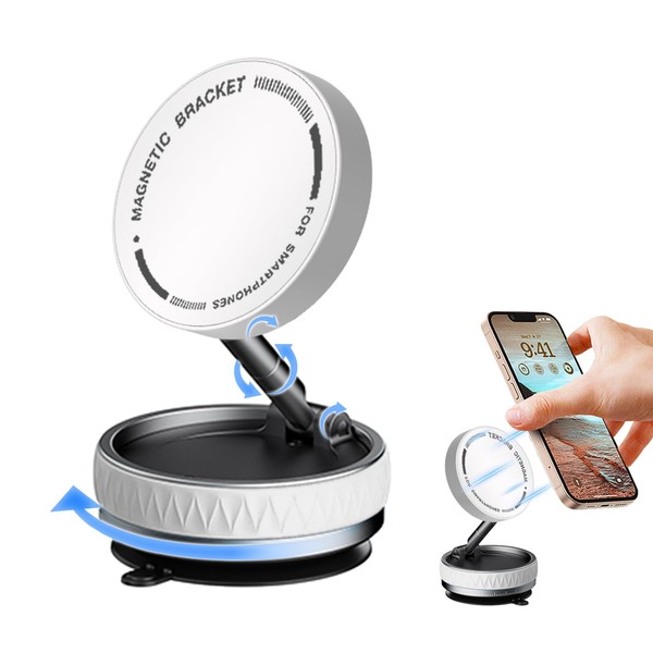 atnayo Vacuum Magnetic Phone Holder, 360° Retractable Folding Suction Phone