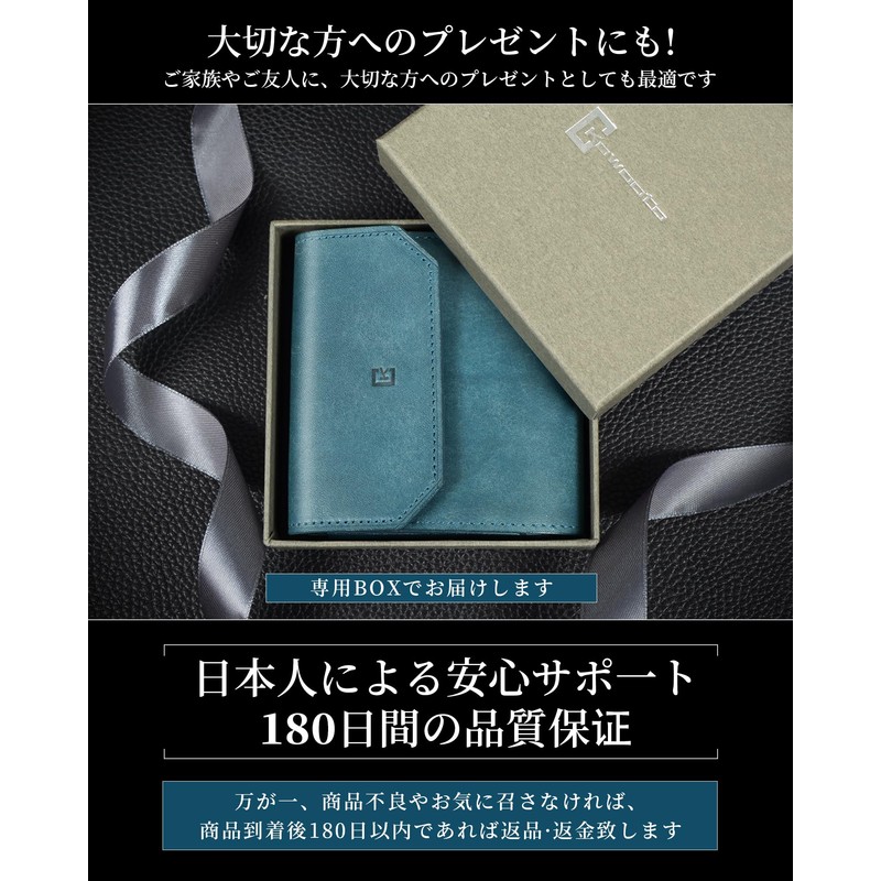Kawaoto Men's Bi-fold Wallet, Pueblo Leather, Genuine Leather, Compact, Made
