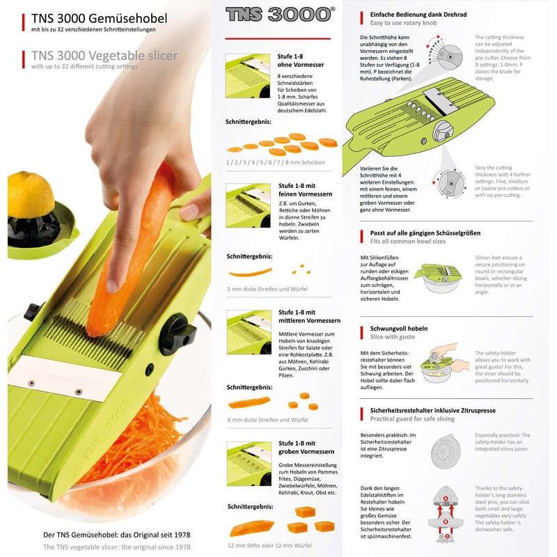 TNS 3000 vegetable slicer - Made in Germany - Orange