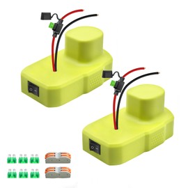2Packs Battery Adapter Compatible with Ryobi 18V Tools, Built-in 30A Fuse, ABS Shell, 12AWG Wire – Power Wheels & Robotics Safe Connector DIY Kit