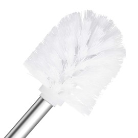 Toilet Brush, 4PCS Toilet Brushes with Stainless Steel Handle, Standing Stainless Steel Toilet Brushes for Bathroom Toilet-Ergonomic, Elegant,Durable (White)