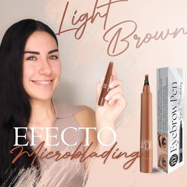JYE Lápiz para Cejas Efecto Microblading, Dibujo pelo a pelo, Impermeable, Larga duración, Maquillaje para cejas. Color Café Claro                    