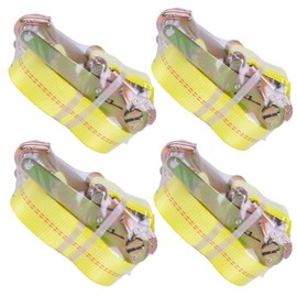 Autofonder 4 Pack Ratchet Strap Heavy Duty -2" x 27' Ratchet Tie Down Straps,Cargo Straps for Moving Appliances, Lawn Equipment, Motorcycle in a Truck