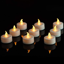Velas LED Pilas, Paquete de 24 Velas Eléctricas Sin Llamas, Libres de Humo, Efecto de Parpadeo, 100% Seguras, Efecto de Parpadeo, LED Velas de Té para Hogar Festivales Decoración, Bodas y Fiestas