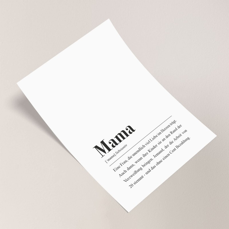 Mama Poster DIN A4: Mama Definition