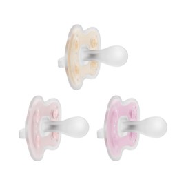 Dr. Brown's Advantage - Chupete de silicona de una pieza, totalmente simétrico, rosa, rosa claro, crudo 0-6 m, sin BPA, paquete de 3