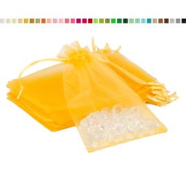 Creativery Organza Bags 10 x 15 cm Yellow Pack of 10