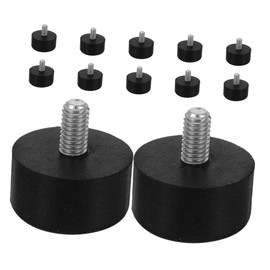 Vaguelly 12pcs Adjustable Furniture Feet: M6 Screw-in Threaded Furniture Levelers - Anti-Slip Rubber Leveling Feet for Table Chair Legs