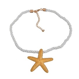 MarveBard Starfish Necklace for Women Chunky Starfish Pendant Necklace Gold Silver Bohemia Star Charm Choker Necklace Adjustable Summer Beach Ocean Jewelry, Large, Metal, No Gemstone