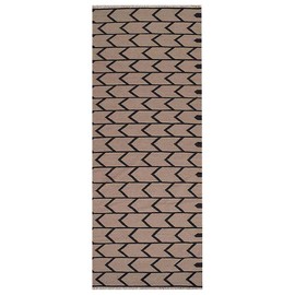 Rugsotic Carpets Hand Woven Flat Weave Kilim Wool ECO-Friendly Area Rugs - 3'x13', Runner Shape, Cream Charcoal Color, Contemporary Modern Design, Low Pile Handmade Rugs for Living Room (D00109)