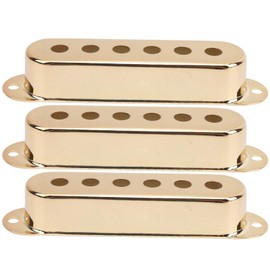 Walfront Single Coil Pickup Covers 48/50/52 mm Pack of 3 Single Coil Pickup Cover Brass for Electric Guitar St Sq (Gold)