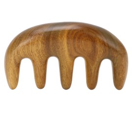 Scalping Massage Comb Handheld Green Sandalwood Massager Wide Tooth Scalping Massage Comb