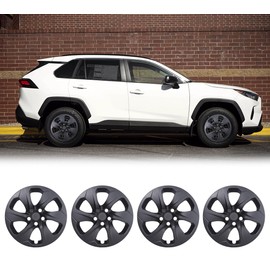 Winjet Wheel Covers Replacements 17'' Hubcaps for Toyota Rav4 2019-2025,Toyota Rav4 Wheel Covers,[Only Fit Iron Hub - Steel Wheel] (17 Inch Set of 4, Matte Black)