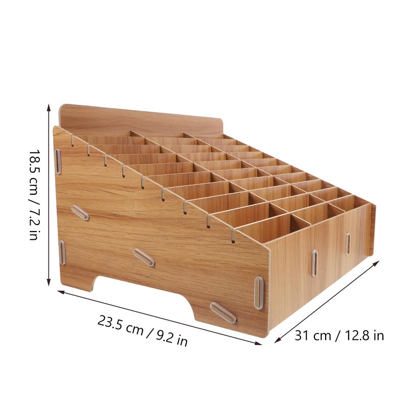 Cabilock 30 Grid Wooden Mobile Phone Storage Box Cell Phone