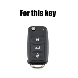 Key Fob Cover Compatible with Volkswagen Beetle Golf Jetta Caddy Tiguan Polo Scirocco Sharan Touran Transporter Up Skoda Fabia Silicone 2PCS 3 Buttons with Remote Control Key Shells Case Fob Covers