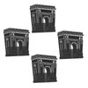 4 Pcs Metal Bookends Anti Slip Exquisite Unique Design Black