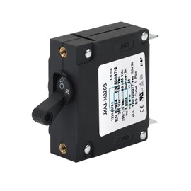 GLOSO J Type Toggle Hydraulic Magnetic Single Pole Circuit Breaker AC/DC Manual Reset Switch Yachts Campers Caravans Black Toggle, 20A, J1P