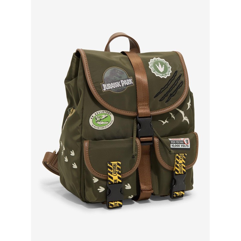 Hot Topic Jurassic Park Patches Slouch Mini Backpack BLACK NONE