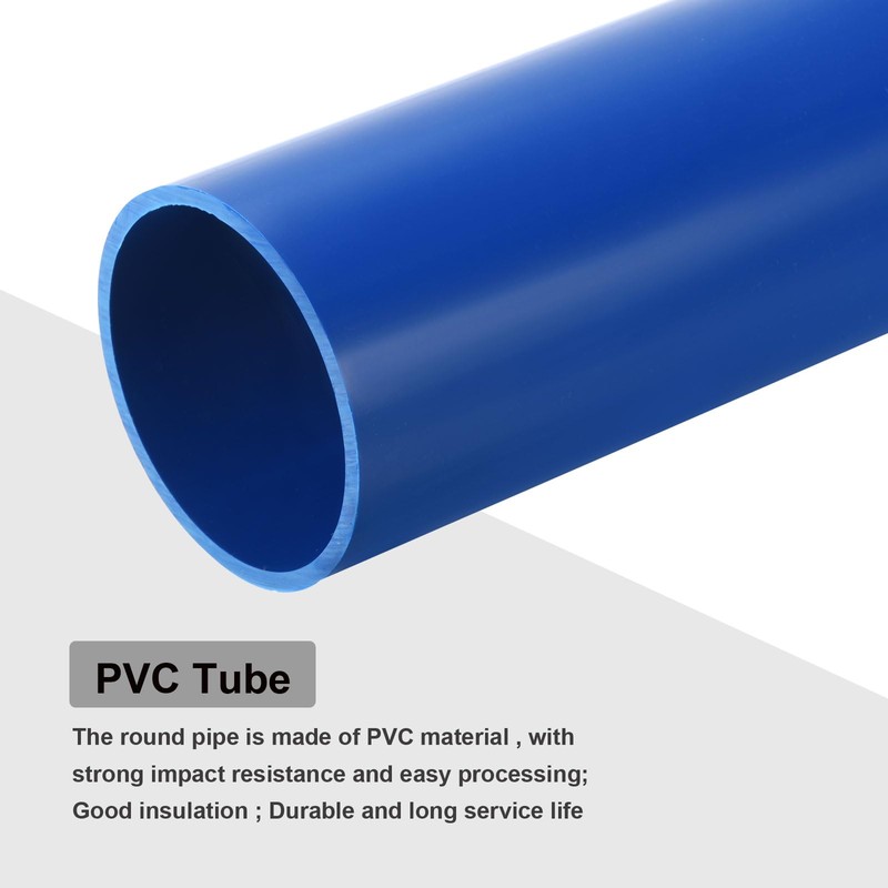 QUARKZMAN PVC Pipe Round 67.8mm ID 75mm OD 350mm Blue
