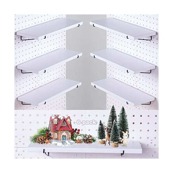 Pegboard Shelf Set, Pegboard Shelf Brackets Hooks, -6 Extra Heavy