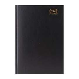 1ABOVE 2025 Premium Quality A4 Day to Page Appointment Diary |Hardback Casebound DAP Year Planner for Appointments- for Home and Office Use (BLACK)