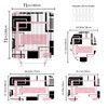 Onalasyc 4Pcs Pink Geometric Shower Curtain with Rugs Set Waterproof