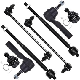SCITOO 8pcs Suspension Kit For 2008-2014 For Dodge Avenger 2011-2014 For Chrysler 200 2007-2010 For Chrysler Sebring w/Suspension Parts Lower Ball Joint Sway Bar End Link Inner Outer Tie Rod End