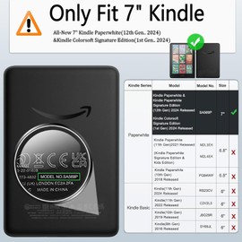 Lubgitsr 2 Pack Screen Protector for 7" Kindle Paperwhite 12th Generation 2024 And Kindle Colorsoft, Slim Soft Tpu Case, Anti-Glare Scratch Resistant Premium Pet Screen Film Protector