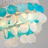 ElegLumi White Blue Capiz Shell Ceiling Light, Capiz Shell Chandeliers
