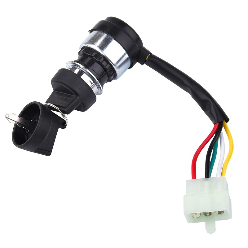 WEIYINGSI 5 Wire Ignition Key Switch with Dustproof/Waterproof Covers for
