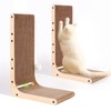 L-Shaped Cardboard Cat Scratcher 2-Pack 23.6 Inch Board with Ball