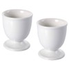 GSHLLO 2 Pcs White Ceramic Egg Serving Cups Egg Stand