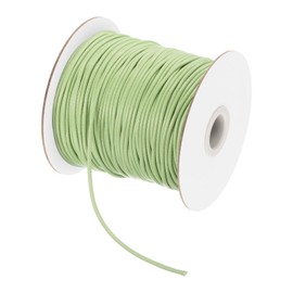 MECCANIXITY Waxed Cord 2mm Waxed Polyester Cord 98 Yard Wax String for Bracelet Making, Necklaces, Beading, Jewelry Making and DIY Crafts(Light Green)