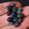 YASHEE Natural Black Opal Oval Shape-Ethiopian Opal Gemstone Wholesale Lot-Healing