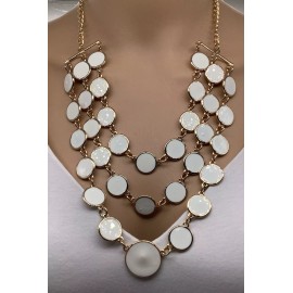 Chico's Cream / Gold Statement Necklace NWTS