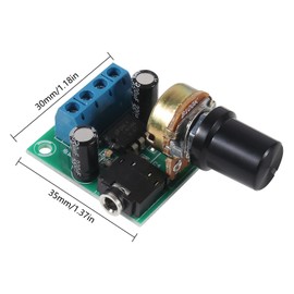 3pcs LM386 Mini Audio Amplifier Board DC 3-12V Volume Adjustable Control LM386 Audio Power Amplifier Module Support 0.5W-10W Speakers(Pack of 3)