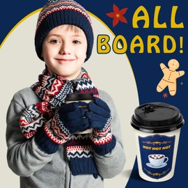 Gandeer 50 Pack Christmas Disposable Coffee Cups with Lids 9 oz Bulk Hot Cocoa Chocolate Christmas Polar Train Cups Supplies Party Decorations Movies Favors