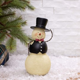 Elanze Designs Mr. Snowman Winter White 8 inch Resin Stone Christmas Holiday Figurine