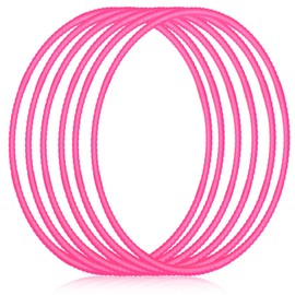 Shappy 6 Pcs Exercise Hoop Detachable Adjustable Plastic Toy Hoop Playground Toys Colored Hoop Circles for Teens Games Gymnastics Dog Agility Equipment Party Decor (Rose Red,32 Inch)