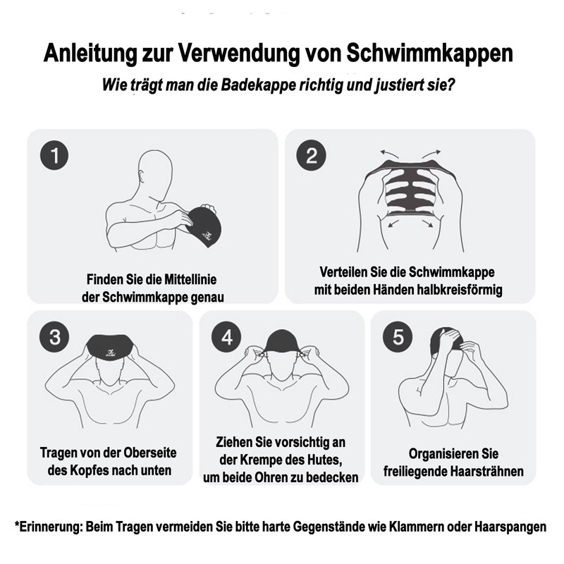 Ancaiqi Children's Swimming Cap, Fabric Bath Hat, Printed Bath Hat