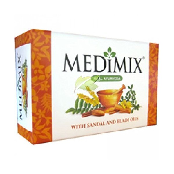 Medimix Herbal Handmade Ayurvedic Soap with Sandal with Eladi Oil for Blemish-Free Skin 125 Gram (Pack of 4)