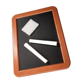 Kit Mini Blackboard Chalkboard 17.5 x 13.5 cm with 1 Sponge and 2 Chalks - Small Black Message Board Mini Notice Board Mini Notice Board