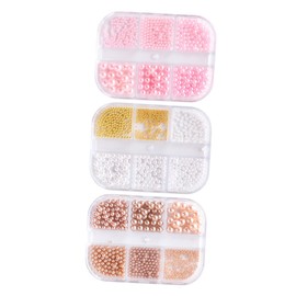 Vaguelly 3 Boxes Nail Pearl Charms DIY Manicure Accessories for Creative Nail Art Includes Mixed Beads for Unique Decor for Special Occasions Personal Use