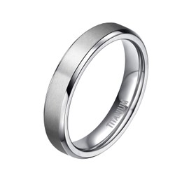 Mabohity Men's / Women's Matt and Highly Polished Titanium Ring Titanium Wedding Ring Engagement Ring Friendship Ring Partner Ring Wedding Band Silver 4 mm 6 mm 8 mm 10 mm Width, Size 47 to 72,
