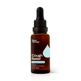 Plant Therapy Organic Cough Relief Tincture 30 mL (1 oz) Naturally Soothes & Cools Irritated Throats, Supports Easier Breathing & Cough Relief, Organic Glycerin-Based Tincture Blend